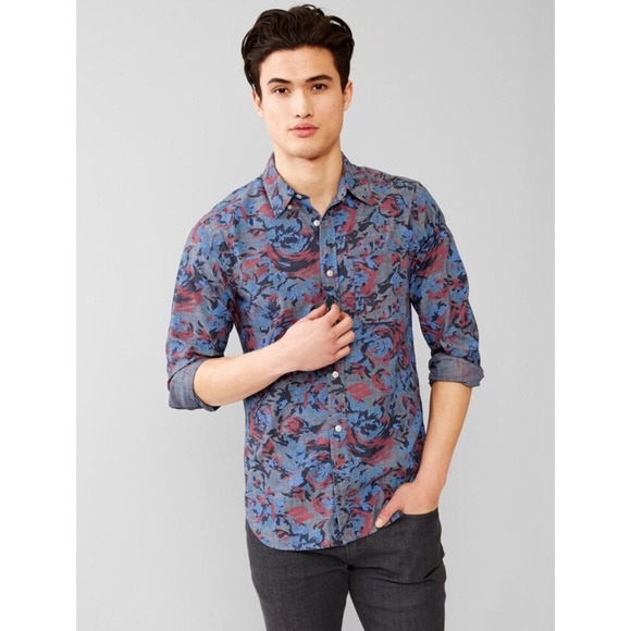 GAP Other - Gap Men's 1969 Indigo Rose Button Down Shirt EUC